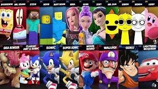 Thumbnail: Sonic vs Mario vs Giga Bowser vs SpongeBob vs Minecraft vs Roblox vs Car | Super Smash Bros Ultimate