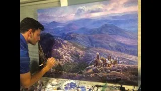 Thumbnail: Beautiful Canyon/Western Oil Painting Time-lapse #Art #southwestern art #Cowboys #canyon #Mountains