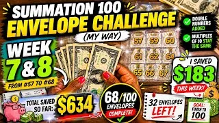 Thumbnail: TITLE:I Saved $634 with My Summation 100 Envelope Challenge (Week 7 & 8) 💵 | From #57–68