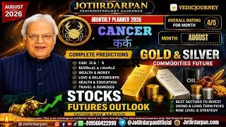 Thumbnail: Cancer/Karka August 2026 Horoscope |Gold, Silver & Stock Market| Career,business,health#cancerrashi