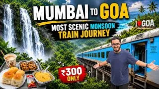 Thumbnail: Mumbai to Goa by Train in Just ₹300😱 | Waterfalls, Tunnels & Epic Monsoon Views 🌧️ | Konkan Railways