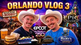 Thumbnail: Our WILDEST Orlando Days Yet! 🤠 EPCOT 250 🌐 🇺🇸 REAL American Rodeo 🐴 & 10 HOURS at Epic Universe! 🎢