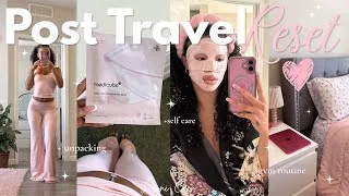 Thumbnail: post travel RESET 🎧 | getting my life together! gym routine + PR unboxing + unpacking + self care 💗