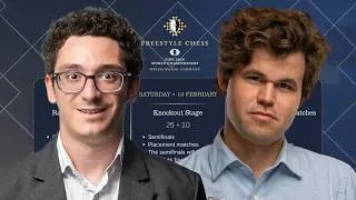 Thumbnail: Who is the FIRST FIDE Freestyle World Champion in Chess History?  Fabiano Caruana vs Magnus Carlsen