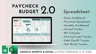 Thumbnail: Video Tutorial - JRen Paycheck Budget 2.0 - Google Sheets & Excel
