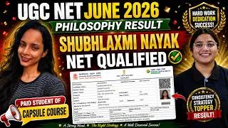 Thumbnail: UGC NET Philosophy June 2026 Result 🔥 | Shubhlaxmi Nayak Qualified NET | Toppers Talk | JRFAdda