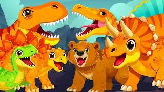 Thumbnail: The Bear Went Over the Mountain – Jurassic Adventure 🐻🦖 🎶 Song for Preschoolers for Circle Time
