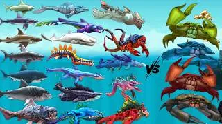 Thumbnail: Hungry Shark Evolution - All Giant Crab Boss Vs All Sharks - Boss Battle 🦈🦀