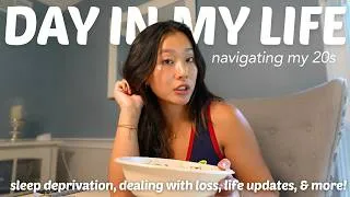 Thumbnail: DAY IN MY LIFE NAVIGATING MY 20s (sleep deprivation, dealing with loss, life updates, & more!)