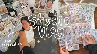 Thumbnail: a *realistic* week in my life as a self-employed artist 🌱 trying to do business with an injury :(