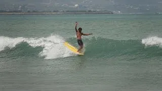 Thumbnail: Longboard surfing paradise 🏄🏽‍♂️ smooth Noserides & Stylish waves | Relaxing surf session 4k