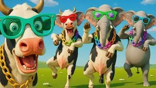 Thumbnail: Cow and Elephant Go Crazy | The Funniest Animal Party Ever!