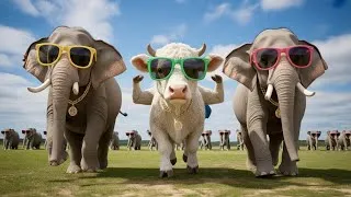 Thumbnail: The Cool Animal Squad Is Here! 😎🐘🐮 Elephant & Cow