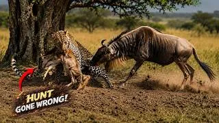 Thumbnail: Leopard Attacks a Wildebeest Calf… What Happens Next Is Unbelievable!