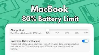 Thumbnail: Setting MacBook 80% Battery Charge Limit without 3rd party app - macOS Tahoe 26.4 New Feature!
