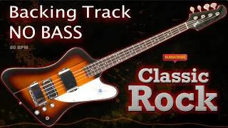 Thumbnail: 𝄢 Classic Rock Backing Track - No Bass - Backing track for bass. 80 bpm in Eᵐ. #backingtrack