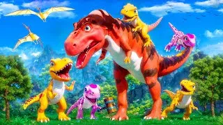 Thumbnail: Tiny T-Rex vs Giant T-Rex – Hilarious Dinosaur Comedy Clash! 🦖🤣