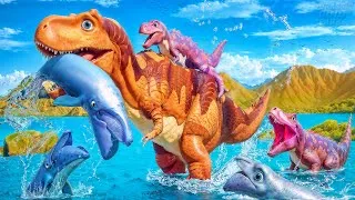 Thumbnail: T-Rex Family's Epic Jungle Fishing Adventure 🦖🌴