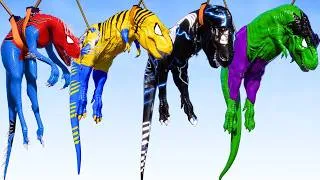 Thumbnail: Dinosaur Superhero Hulk  Venom Duo Hunt Through the City as Scorpios Rex Joins the Chaos JWE 2