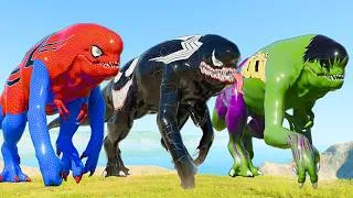 Thumbnail: Distortus Rex Invades the Superhero Universe – Venom, Spider-Man, Hulk & Captain America | JWE 3