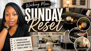 Thumbnail: SUNDAY RESET 🧹 Whole House Cleaning Motivation + New Washer | Working Mom Vlog