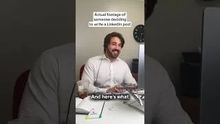 Thumbnail: Actual footage of someone deciding to write a LinkedIn post… #officehumor #linkedin