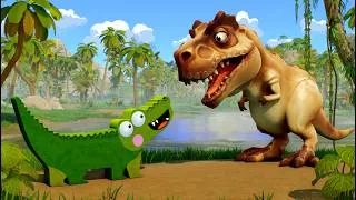 Thumbnail: Silly Crocodile and the T-Rex! | Funny Kids Cartoon