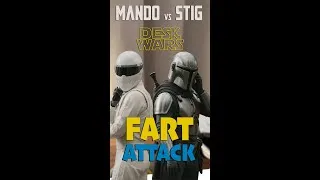 Thumbnail: AI Desk Wars - Mando vs Stig - Fart Attack #mandalorian #aishorts #runwaygen3 #comedy #starwars