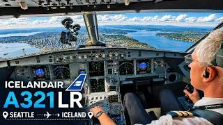 Thumbnail: Lovely Seattle departure in cockpit brand new A321LR of Icelandair