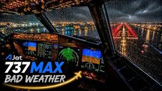 Thumbnail: Bad Weather in Turkey in cockpit Ajet 737MAX