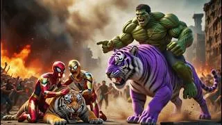 Thumbnail: 🐯🕷️ SPIDERMAN vs HULK – Epic Giant TIGER Racing Challenge