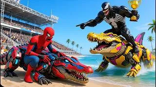 Thumbnail: 🕷🐊SPIDER-MAN vs VENOM The Magic Legendary COROCODILES Racing Championship - Epic Arena Battle🏆