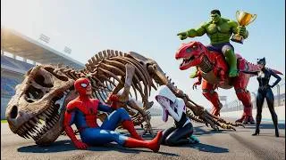 Thumbnail: 🦕🕷Spiderman Family Vs Hulk Family | Spiderman Wins the Magic Legendary DIANASOUR Racing Championship