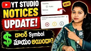 Thumbnail: YouTube New 'Notices' Update Explained in Telugu 2026 || Jyothi Nandyal 