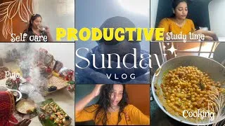 Thumbnail: Sunday Reset Routine ✨| Selfcare,cooking,healing and study vlog