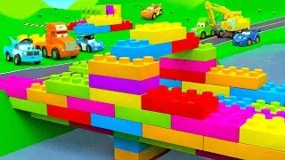 Thumbnail: Little Cars Build a Color Blocks Bridge!