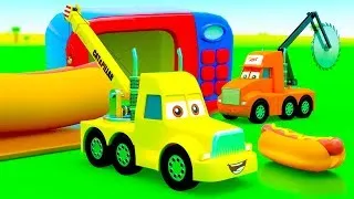 Thumbnail: Trucks Change Wheels with Sausages! City of Little Cars stories: Truck Big Mike and Giant Hot Dog