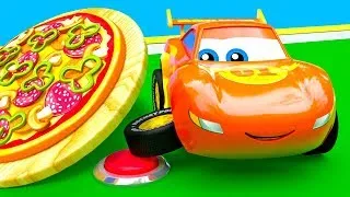 Thumbnail: Little Cars Make a Huge Pizza - Find The Button Challenge!