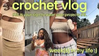 Thumbnail: an eventful week in my life | crochet | lara top | cotswold | open theatre