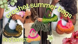 Thumbnail: how many summer bags can i crochet in 2 days??! for a GIVEAWAY | kadara studio bts