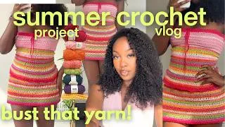 Thumbnail: summer crochet project vlog | bisi top | yarn haul | bust that yarn ep 2 | kadara studio bts