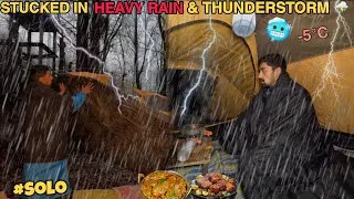 Thumbnail: Solo Camping In Heavy Rain & Thunderstorm ⛈️| Camping In The Rain | बारिश से हालत खराब 🥶