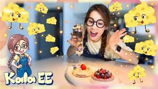Thumbnail: 芝士|親子甜品|Learning from Donki shopping & making Cheese Dessert with KalaEE|水果|芝士蛋糕|日本|廣東話學習|兒童中文|emina