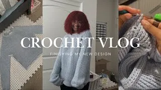 Thumbnail: crochet vlog | first sample of my new sweater design is finished!