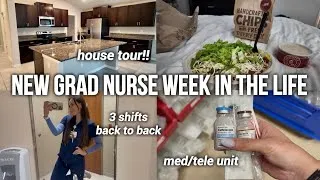 Thumbnail: NEW GRAD NURSE WEEK IN THE LIFE | new house tour, 3 shifts in a row, med/tele unit 