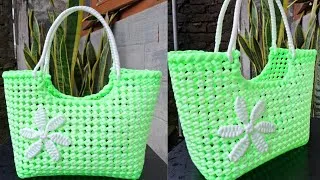 Thumbnail: 2 Roll plastic wire Basket, Handmade basket 🧺, Handbags 👜 