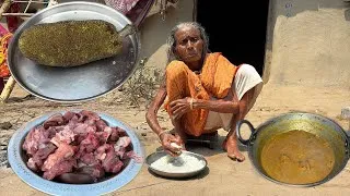 Thumbnail: 105 Year old widow grandma cooking CHICKEN CURRY with Jackfruit recipe and eating 