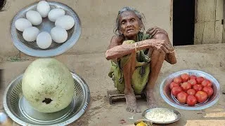 Thumbnail: 105 Year old poor grandma cooking EGG CURRY with Gourd recipe and eating ||Village life india 