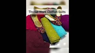 Thumbnail: #Threadwork                                                    Thread Embroidered Chiffon Suits