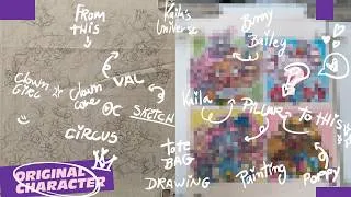 Thumbnail: Painting my OCs in a tote bag (AGAIN)! | D.I.Y ART Project Process | SPEEDPAINT
